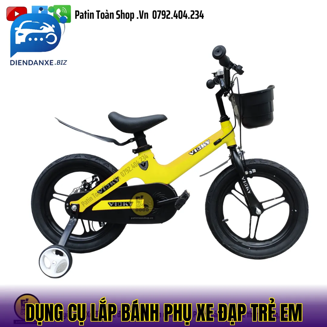 dụng cụ lắp bánh phụ xe đạp trẻ em