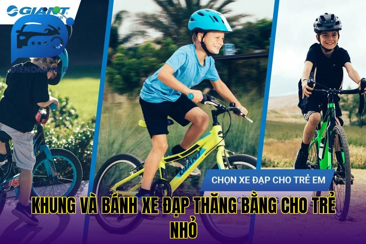 khung và bánh xe đạp thăng bằng cho trẻ nhỏ