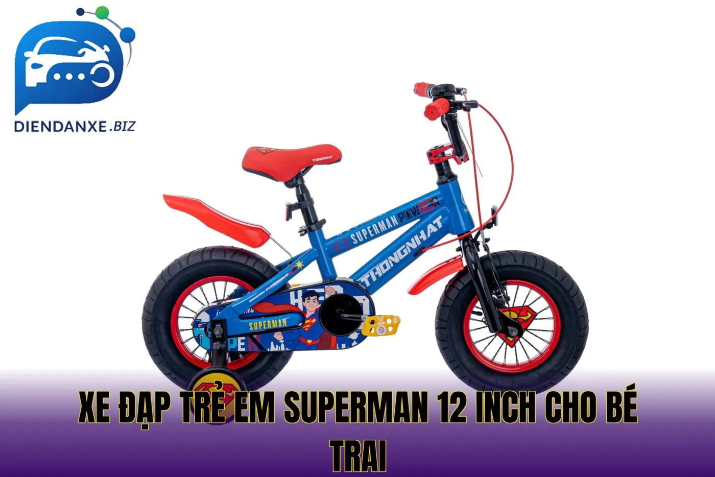 xe đạp trẻ em superman 12 inch cho bé trai