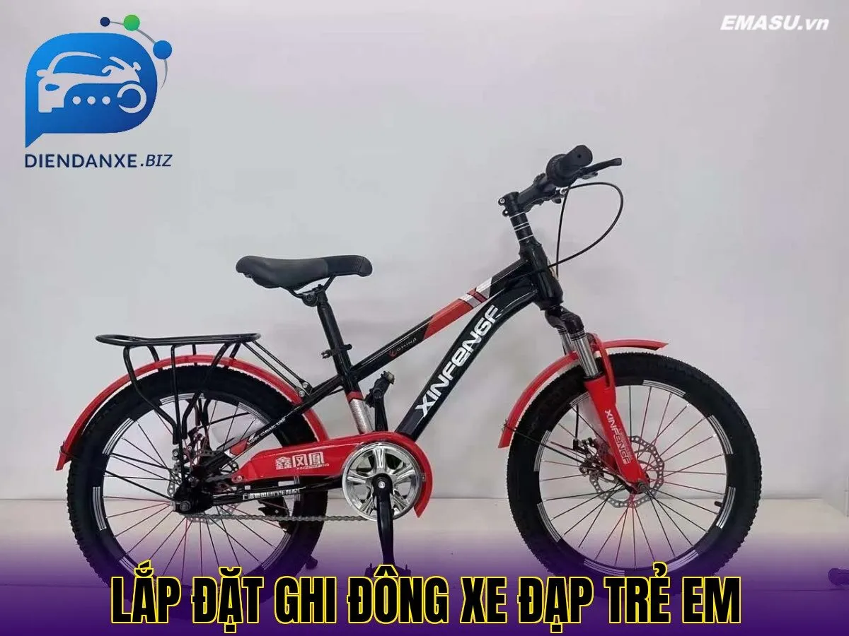 lắp đặt ghi đông xe đạp trẻ em